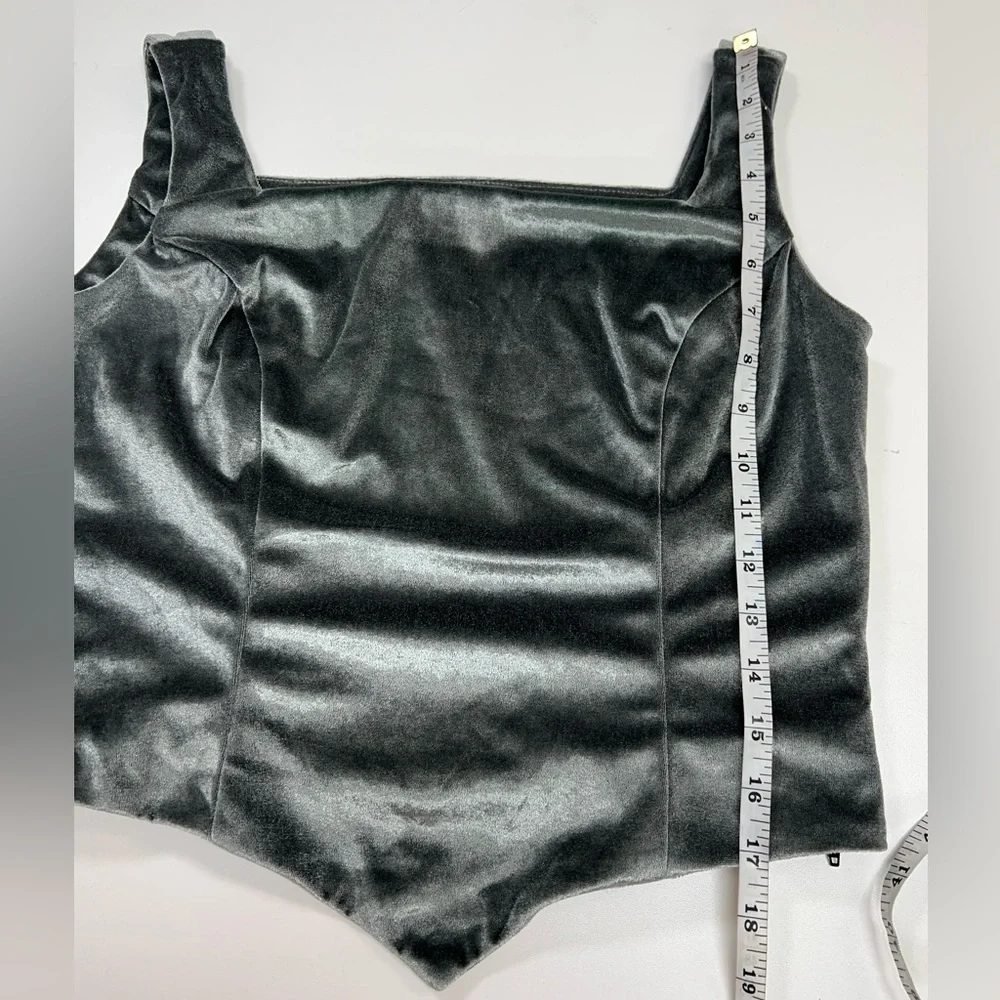 Velvet Sage Green Bustier Bodice Style Top Size Medium - Picture 5 of 11
